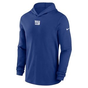 New York Giants Nike Royal Sideline Performance Long Sleeve Hoodie T-Shirt NWT